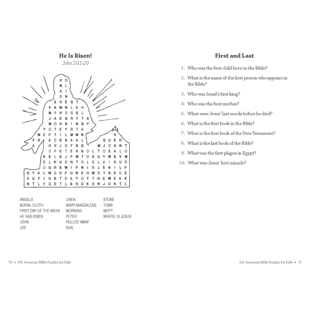 101 Awesome Bible Puzzles for Kids
