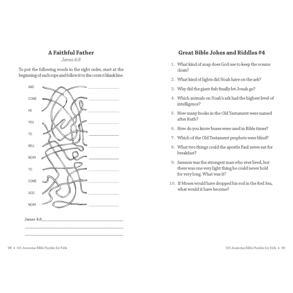 101 Awesome Bible Puzzles for Kids
