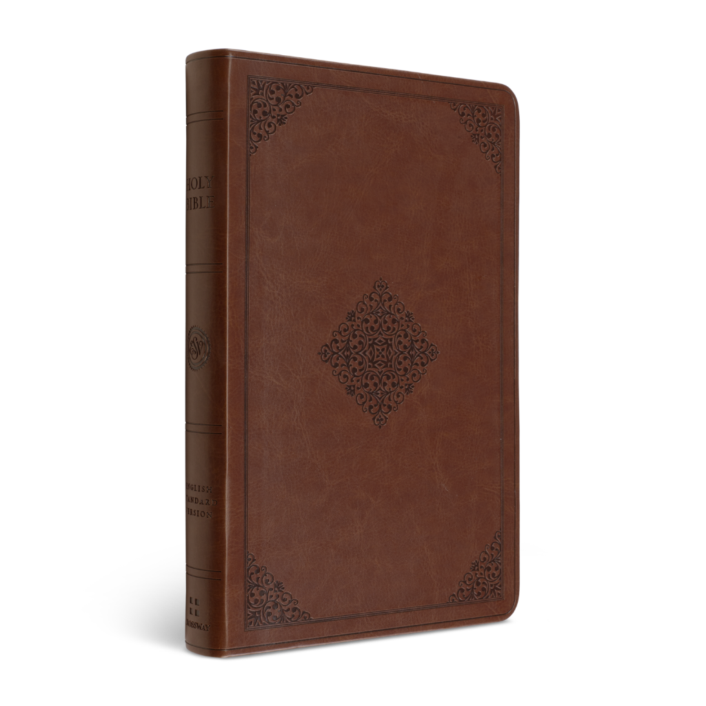 ESV Large Print Value Thinline Bible, TruTone®, Tan, Ornament Design