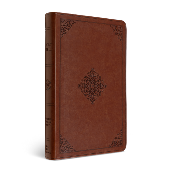 ESV Large Print Value Thinline Bible, TruTone®, Tan, Ornament Design