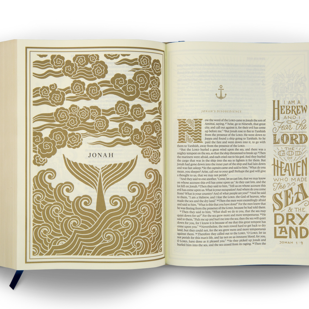 ESV Illuminated™ Bible, Art Journaling Edition, Cloth over Board, Navy