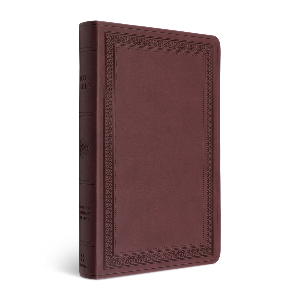 ESV Large Print Value Thinline Bible, TruTone®, Mahogany, Border Design