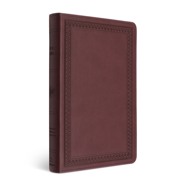 ESV Large Print Value Thinline Bible, TruTone®, Mahogany, Border Design