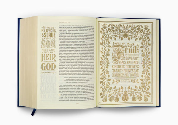 ESV Illuminated™ Bible, Art Journaling Edition, Cloth over Board, Navy