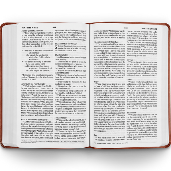 ESV Large Print Value Thinline Bible, TruTone®, Tan, Ornament Design