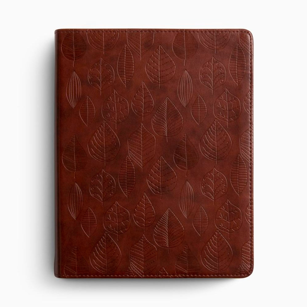 ESV Single Column Journaling Bible, TruTone®, Chestnut, Leaves Design