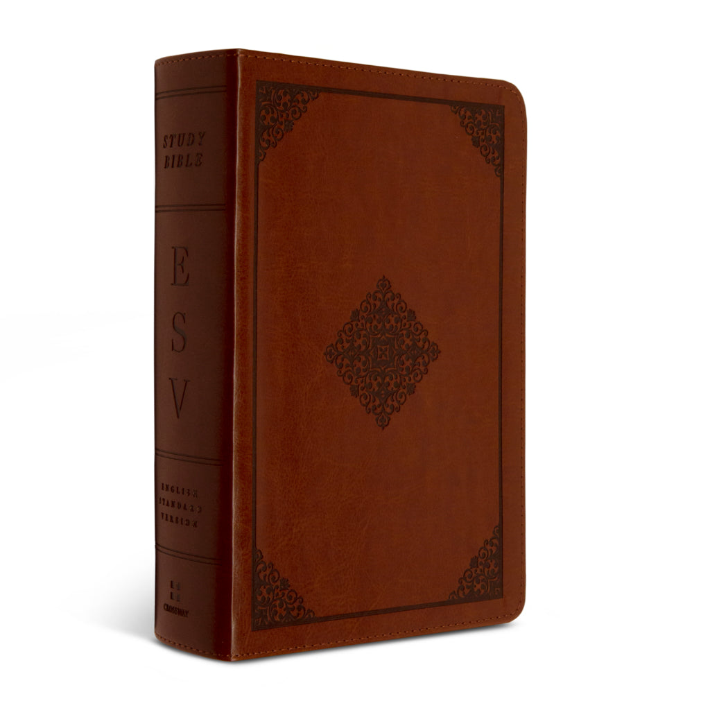 ESV Study Bible, Personal Size, TruTone®, Saddle, Ornament Design