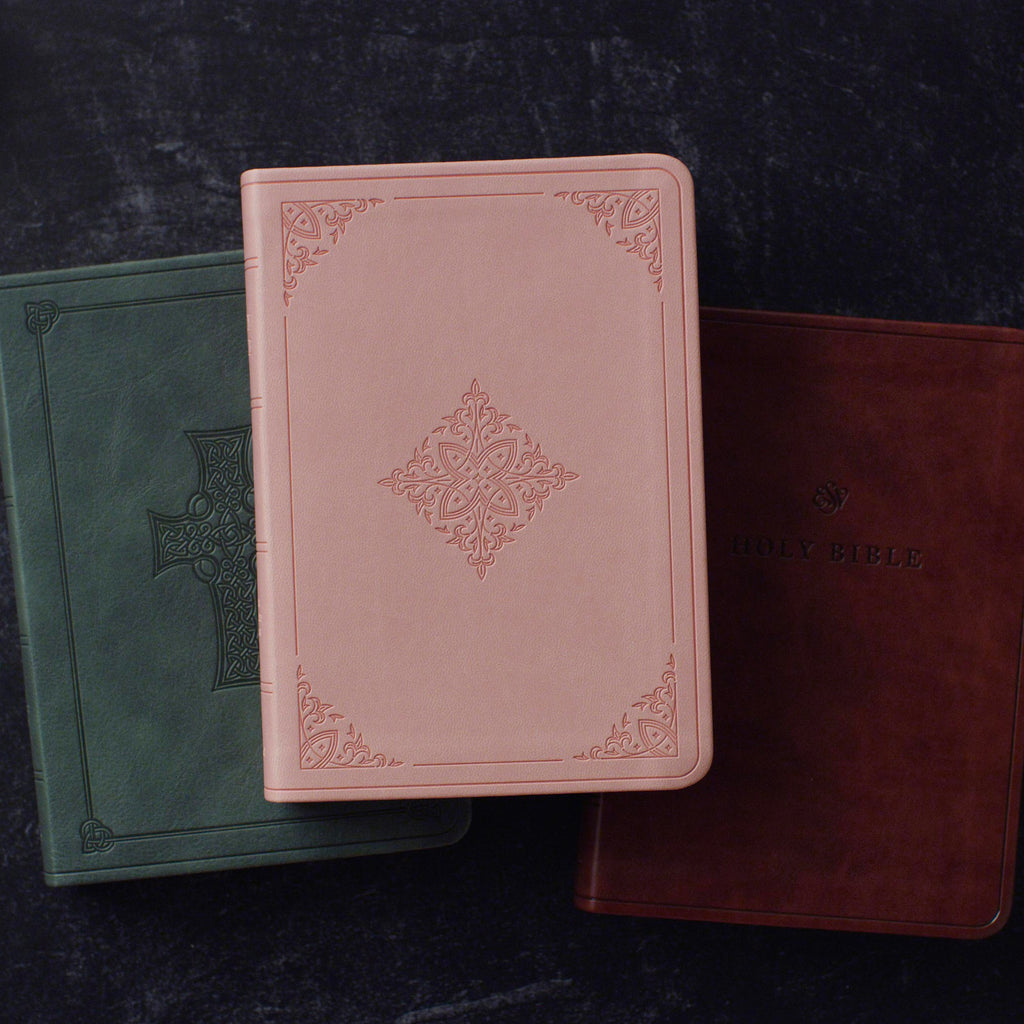 [As Is] ESV Large Print Value Compact Bible, TruTone®, Blush Rose, Fleur-de-lis Design