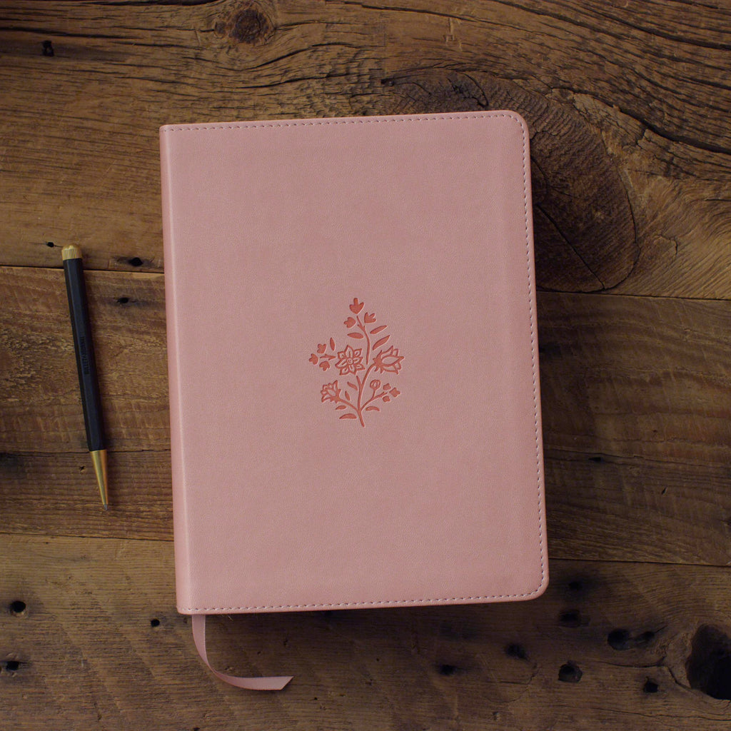ESV Single Column Journaling Bible® TruTone®, Blush Rose, Wildflower Design