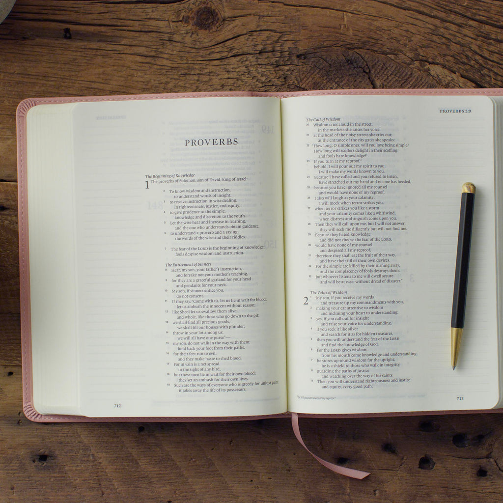 ESV Single Column Journaling Bible® TruTone®, Blush Rose, Wildflower Design