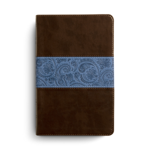 ESV Thinline Bible TruTone®, Chocolate/Blue, Paisley Band Design