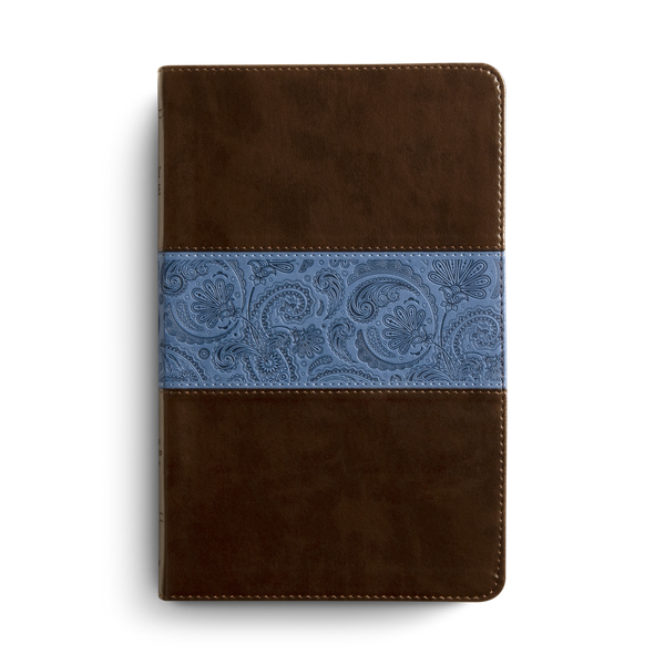 ESV Thinline Bible TruTone®, Chocolate/Blue, Paisley Band Design