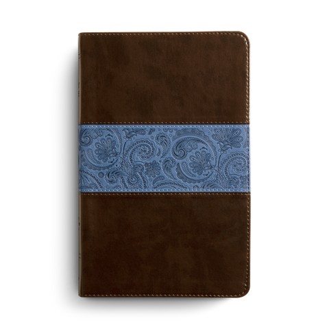 ESV Thinline Bible TruTone®, Chocolate/Blue, Paisley Band Design