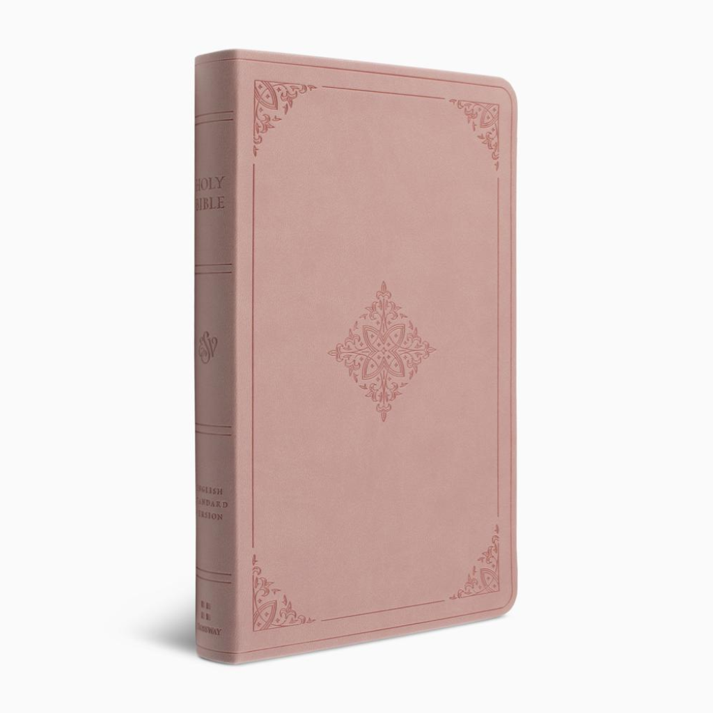ESV Large Print Value Thinline Bible TruTone®, Blush Rose, Fleur-de-lis Design