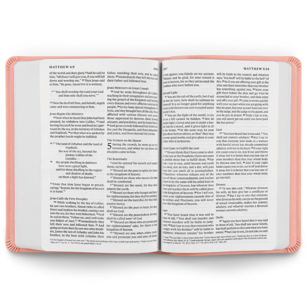 [As Is] ESV Large Print Value Compact Bible, TruTone®, Blush Rose, Fleur-de-lis Design