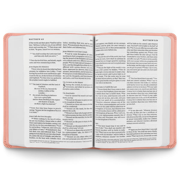 [As Is] ESV Large Print Value Compact Bible, TruTone®, Blush Rose, Fleur-de-lis Design