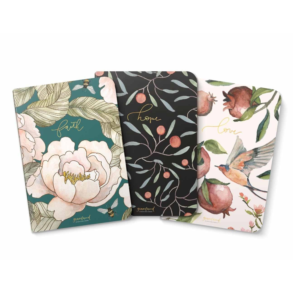 GraceLaced Lined Notebooks: Faith, Hope, Love (Set of 3)