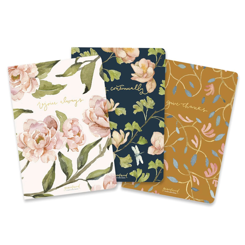 GraceLaced Lined Notebooks: Rejoice, Pray, Give (Set of 3)