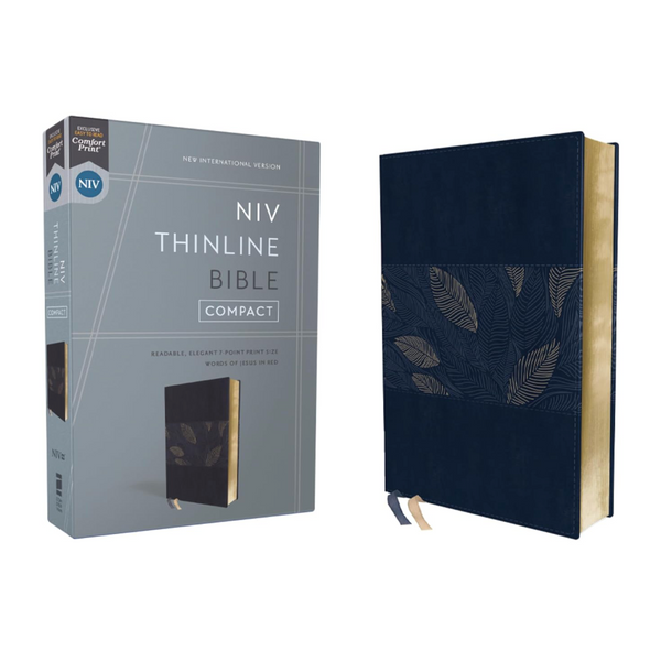 NIV Leathersoft Thinline Bible, Compact, Blue Floral