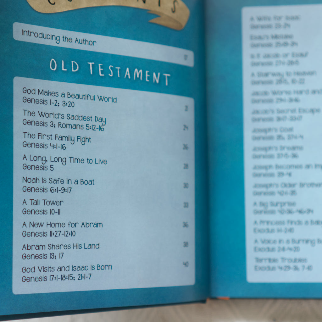 Contents for Bible Stories Every Child Should Know