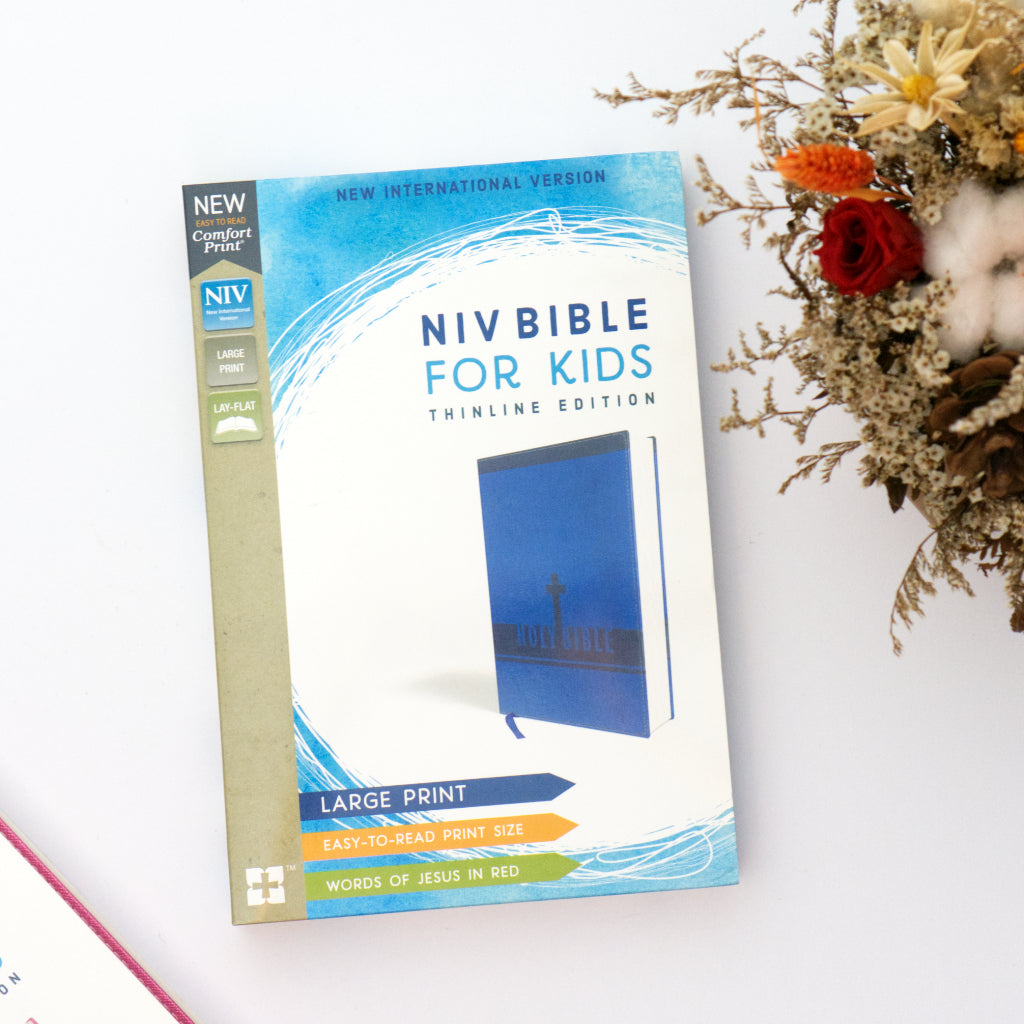 NIV Leathersoft Bible for Kids: Thinline Edition, Large Print, Blue